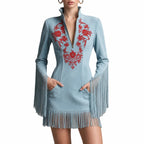 Vestara – Western Tassel Mini Dress