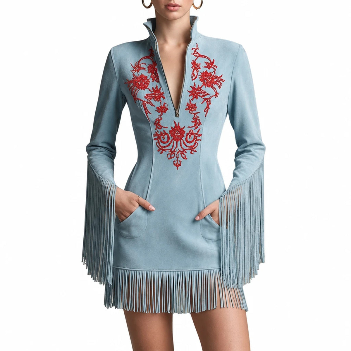 Vestara – Western Tassel Mini Dress