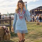 Vestara – Western Tassel Mini Dress