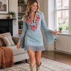 Vestara – Western Tassel Mini Dress