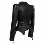 Vexra – Studded Peplum Biker Jacket