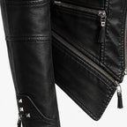 Vexra – Studded Peplum Biker Jacket