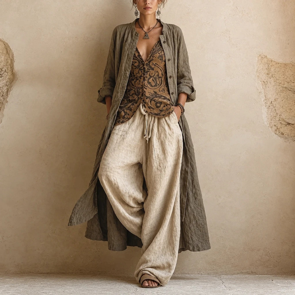 Wovaine – Natural 3-Piece Linen Set